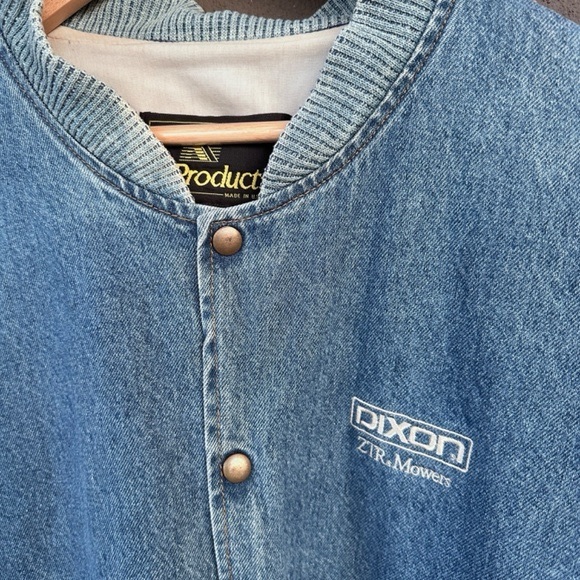 Vintage Retro Dixon K-Products Denim Bomber Varsity Jacket Canvas Distressed XL - Picture 4 of 10